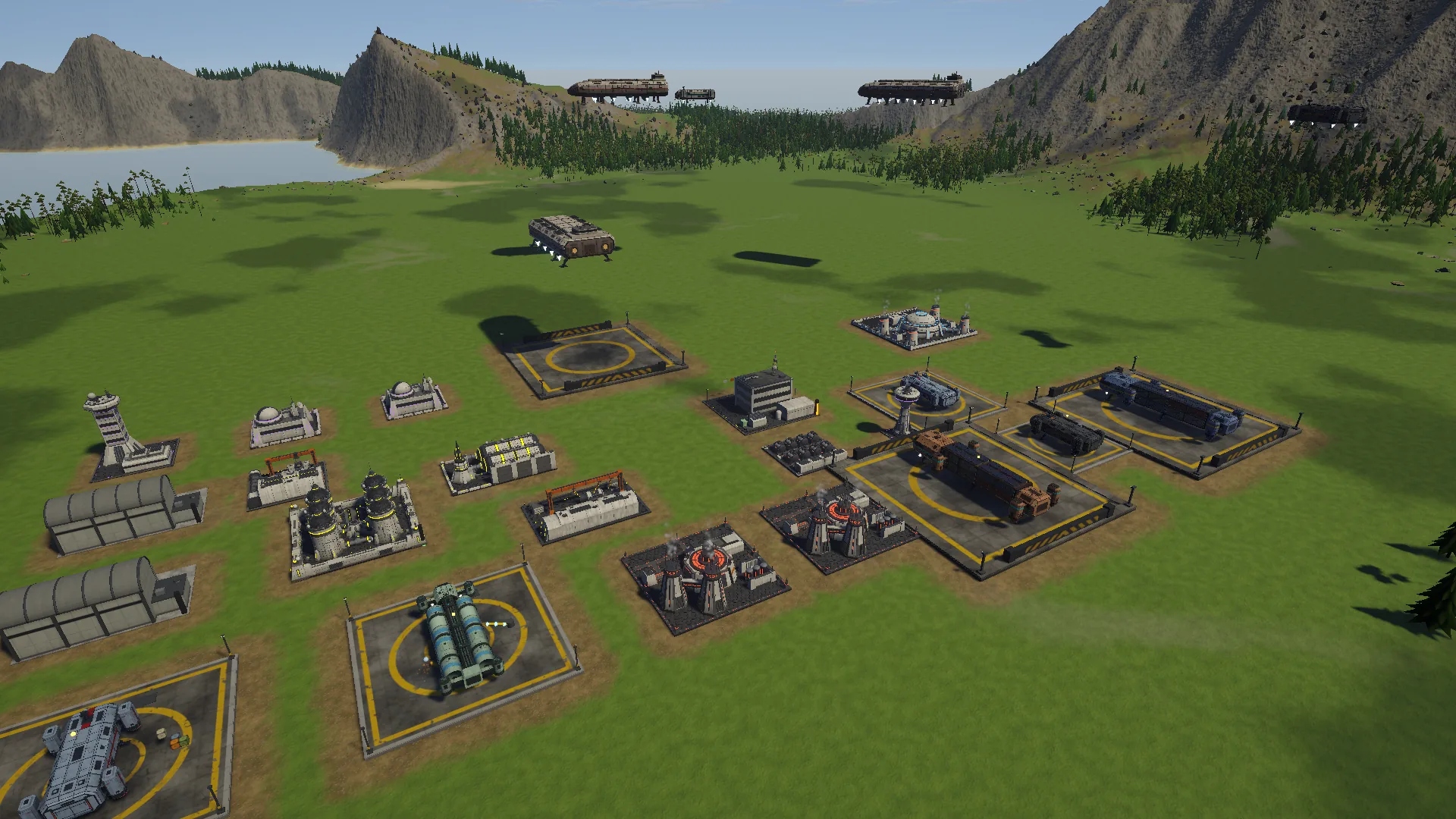 An Earthlike world: the port on green grassland beside a forest