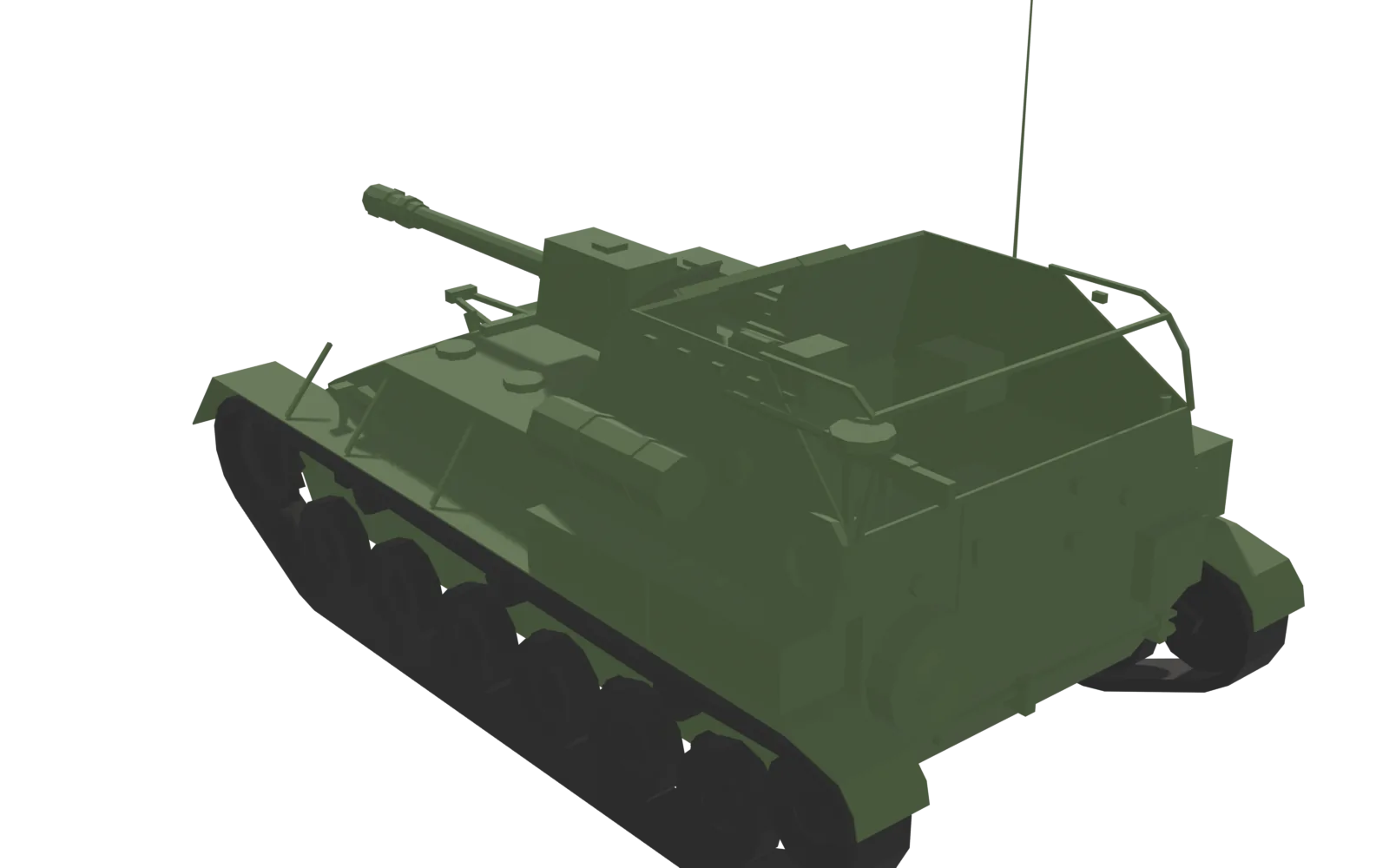 SU-76M, rear three-quarter