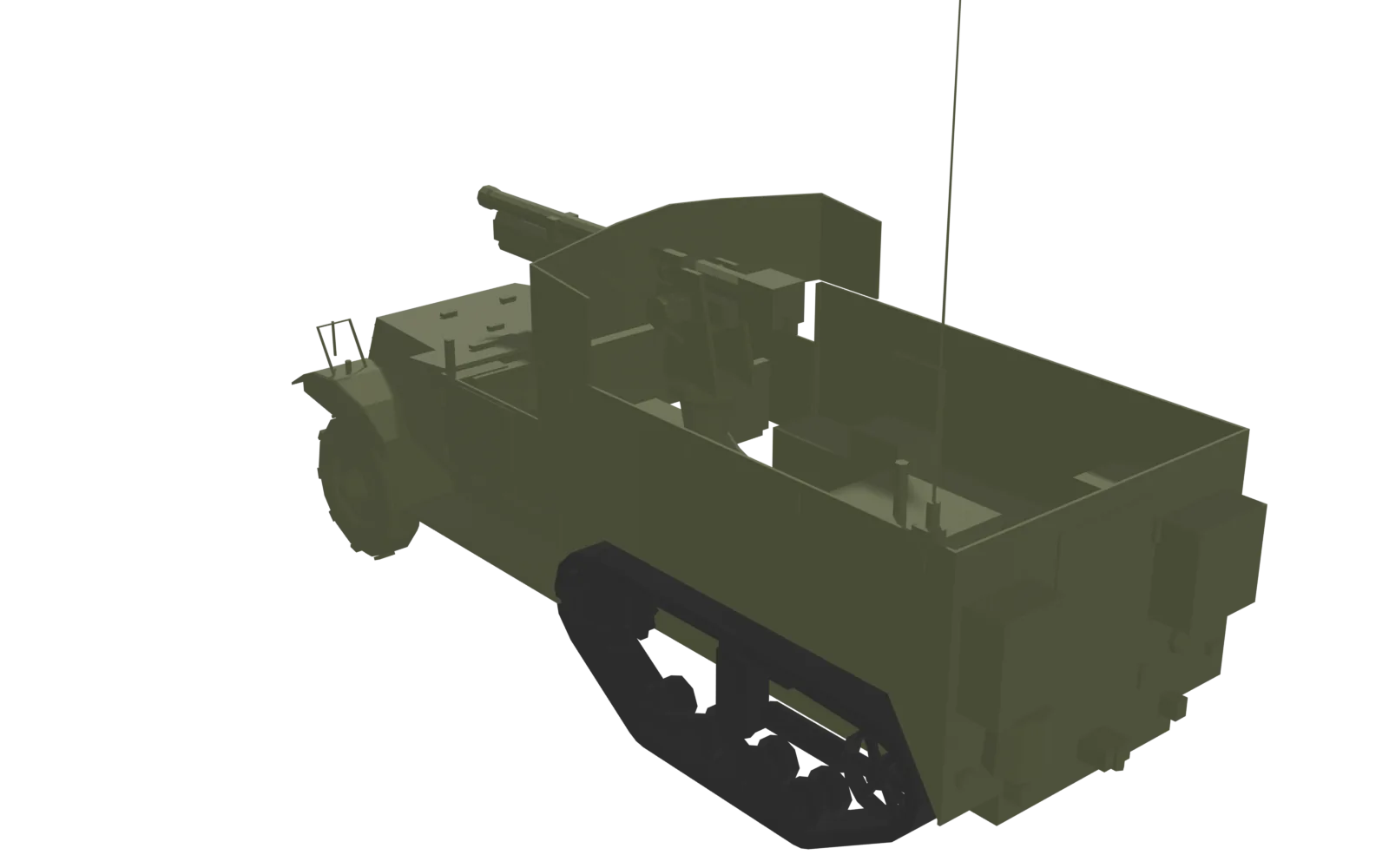 75 mm GMC M3, rear three-quarter