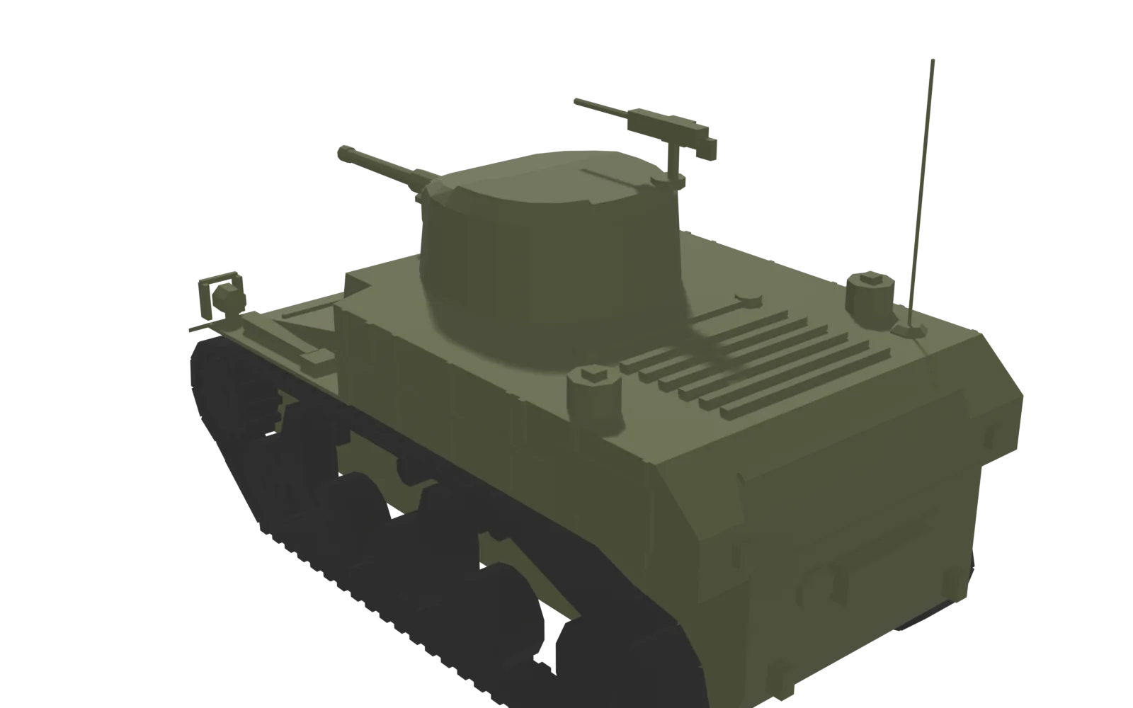 M3A1 Stuart, rear three-quarter
